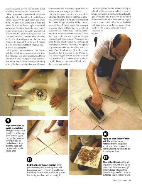 Tiling a Bathroom Floor - Fine Homebuilding