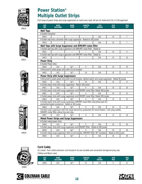 Coleman Cable Catalog - Womack Electric Supply Company