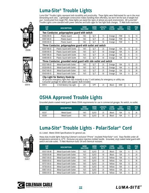 Coleman Cable Catalog - Womack Electric Supply Company