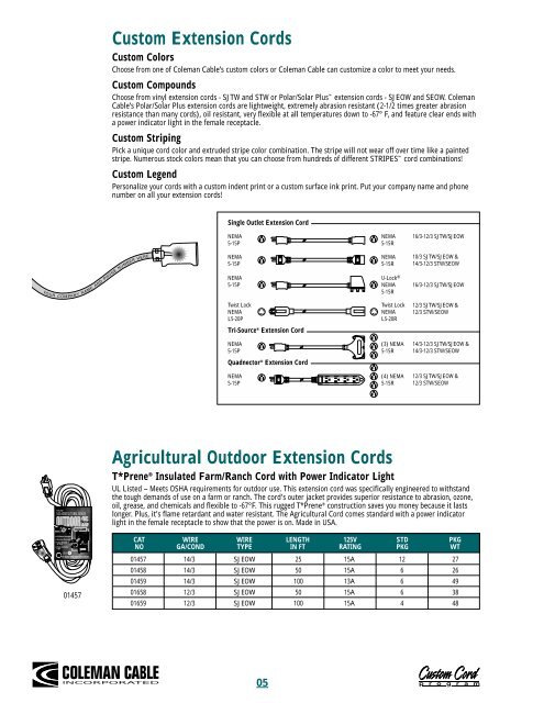 Coleman Cable Catalog - Womack Electric Supply Company