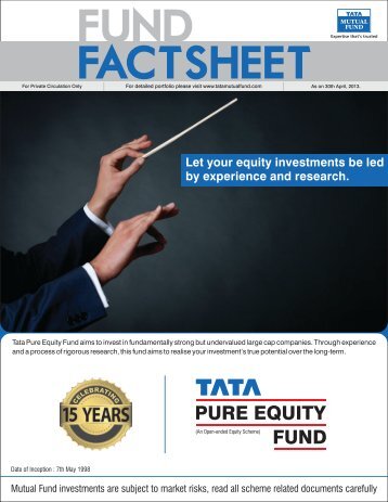 Fact Sheet April - 2013.cdr - Tata Mutual Fund