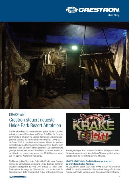 Crestron steuert neueste Heide Park Resort Attraktion