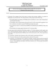 Mid-Term Exam Corporate Finance