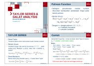 TAYLOR SERIES & GALAT ANALYSIS - Kuliah FKIP UMM