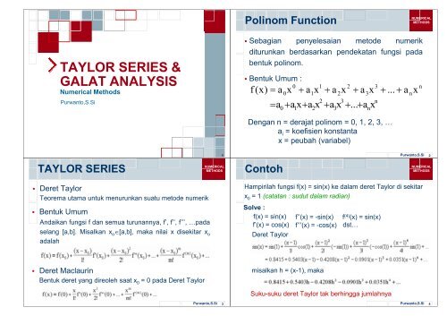 Taylor Series Galat Analysis Kuliah Fkip Umm