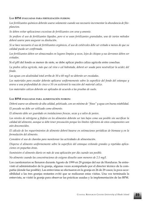 Buenas prácticas de manejo en el cultivo de camarón ... - Anfacal.org