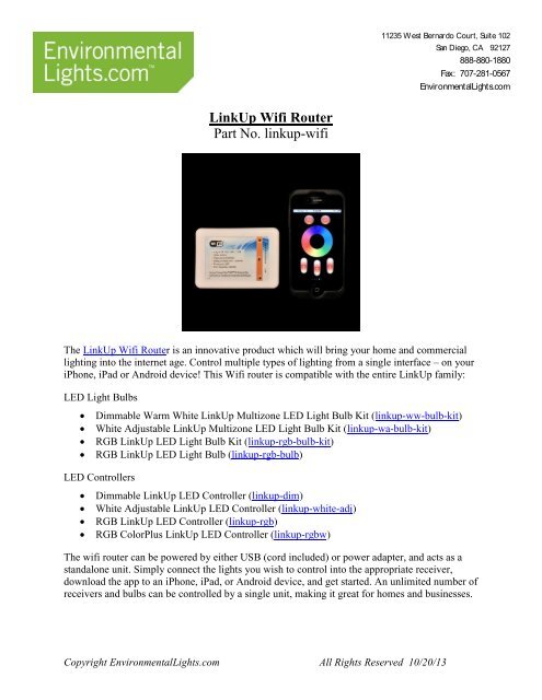 LinkUp Wifi Router Manual - LED Lighting