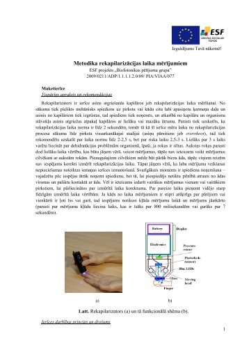 Metodika rekapilarizÄcijas laika mÄrÄ«jumiem - Biofotonikas pÄtÄ«jumu ...