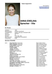 Anna Ewelina Sprechervita Entwurf