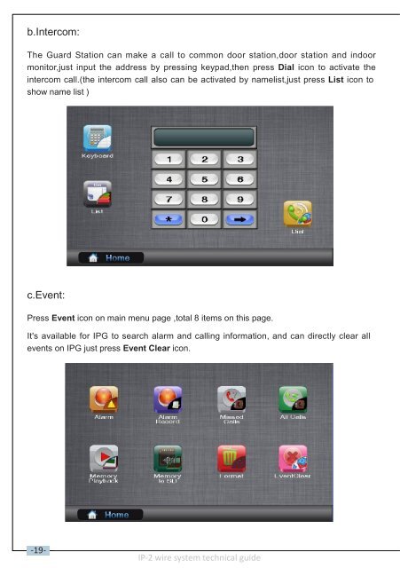 IP network for 2 Wire System