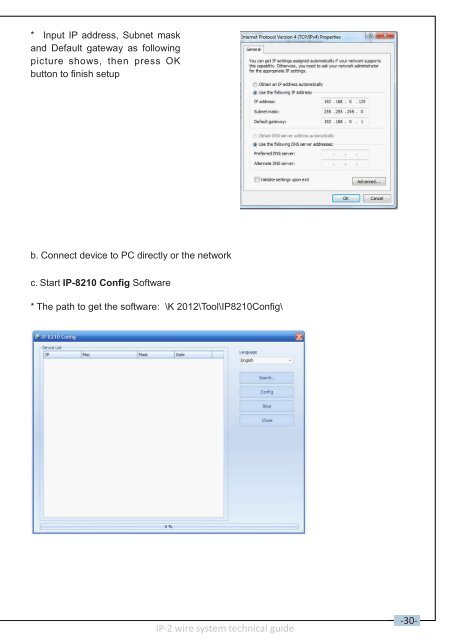 IP network for 2 Wire System