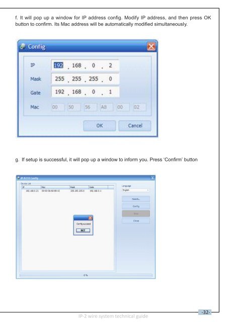 IP network for 2 Wire System