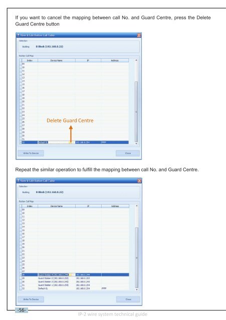 IP network for 2 Wire System