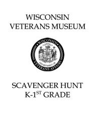 Scavenger Hunt -- Grades K-1 - Wisconsin Veterans Museum