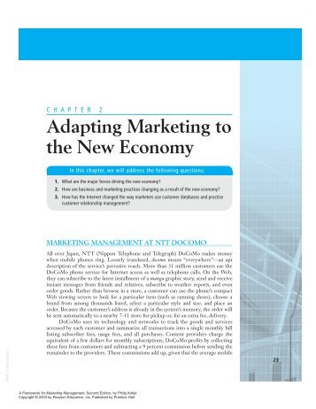 Adapting Marketing to the New Economy - Pearson Learning Solutions