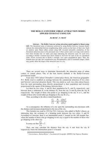 Reilly-Converse urban attraction model applied to - Geographia ...