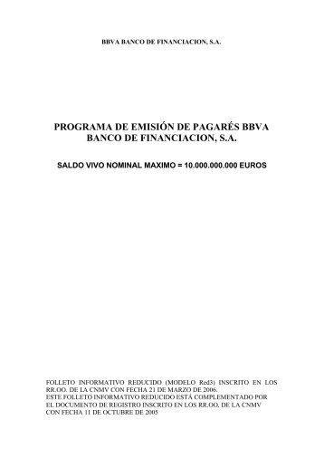 folleto pagares 2006 - BBVA