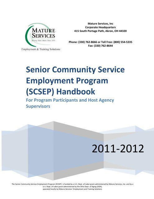 Senior Community Service Employment Program ... - Mature Services