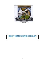 DRAFT REMUNERATION POLICY - Intsika Yethu Municipality