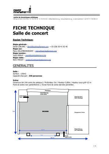 FICHE TECHNIQUE Salle de concert