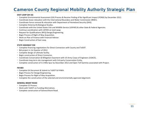 CCRMA Strategic Plan 2012-2016 - Cameron County Regional ...