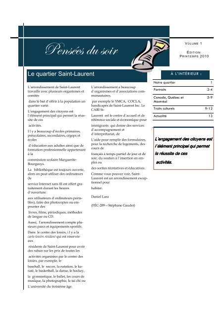 volume 1 - CÃ©gep de Saint-Laurent