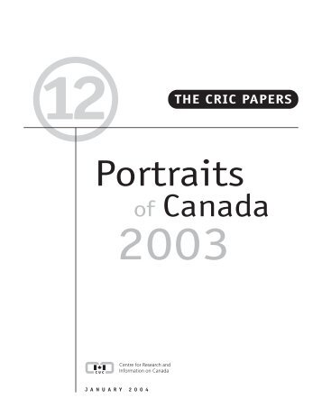 Portraits of Canada 2003 - Carleton University Library