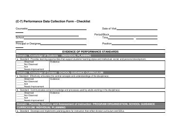 (C-7) Performance Data Collection Form - Checklist