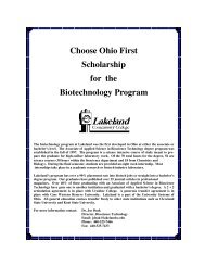 Biotechnology Scholarship Application - Lakeland Community ...