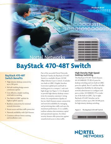 Nortel Networks BayStack 470-48T Switch Product Brief - felix telecom