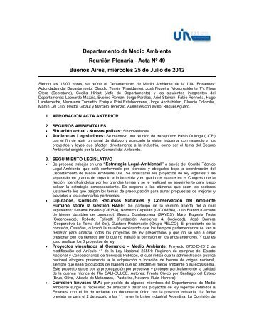 Departamento de Medio Ambiente ReuniÃ³n Plenaria - Acta NÂº 49 ...