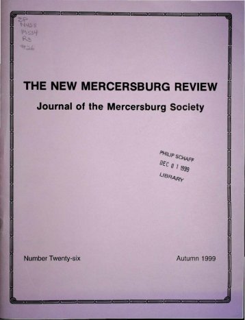 THE NEW MERCERSBURG REVIEW - DSpace