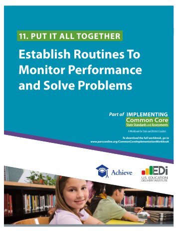 Establish Routines To Monitor Performance and Solve ... - Achieve