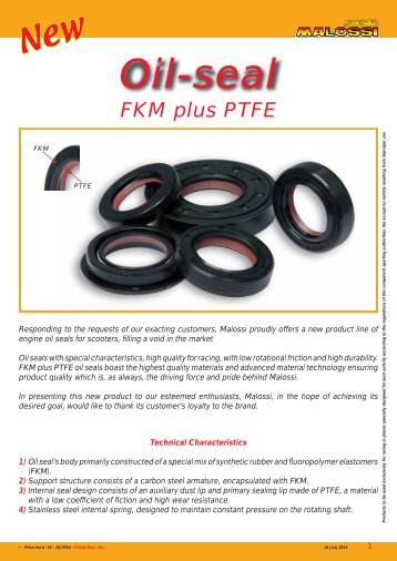 Oil-seal FKM plus PTFE