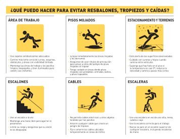 Prevent Slips, Trips, and Falls, Evite Resbalones, Tropiezos Y CaÃ­das