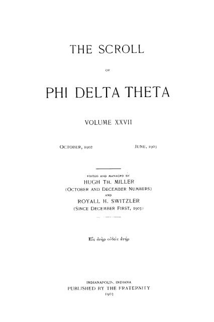 My friends hot mom scrolller 1902 Volume 27 No 1 5 Phi Delta Theta Scroll Archive