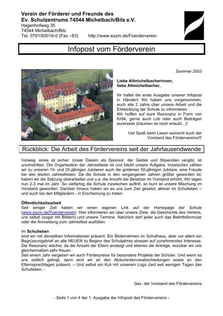 2003 - Evangelisches Schulzentrum Michelbach