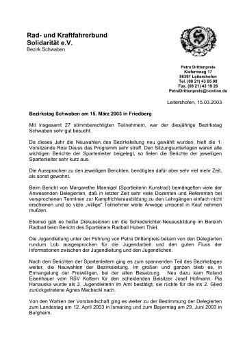 Bezirkstag Schwaben 15.3.2003 - RKB SolidaritÃƒÂ¤t Bayern eV