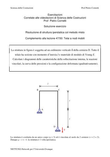 Esercitazioni Correlate alle  videolezioni di Scienza delle ... - Nettuno