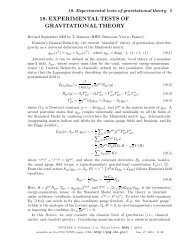 18. EXPERIMENTAL TESTS OF GRAVITATIONAL THEORY - PDG