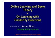 Online Learning, Regret Minimization, and Game Theory - MLSS 08