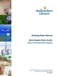 Drinking Water Manual - Government of Newfoundland and Labrador
