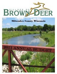 2011 budget cover - Village of Brown Deer