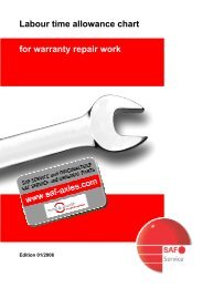 Labour time allowance chart for warranty repair work