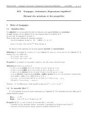 IG3 â€œLangages, Automates, Expressions rÃ©guliÃ¨resâ€ RÃ©sumÃ© des ...