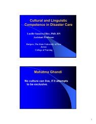 Cultural and Linguistic Competence in Disaster Care - New Jersey ...