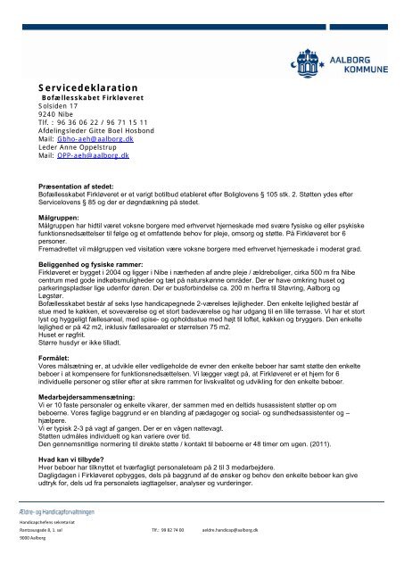 Servicedeklaration - Aalborg Kommune