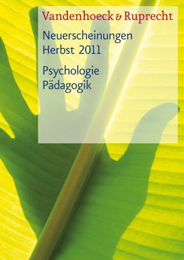 Neuerscheinungen Herbst 2011 Psychologie Pädagogik