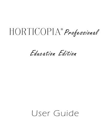 HORTICOPIA® Professional Education Edition User Guide