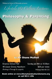 Philosophy & Parenting - Lifestyle and Culture Lectures